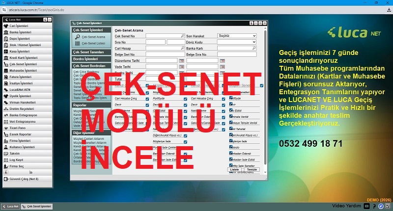 çek modülünü incele