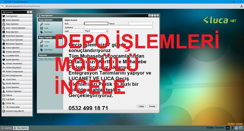 depo modülünü incele