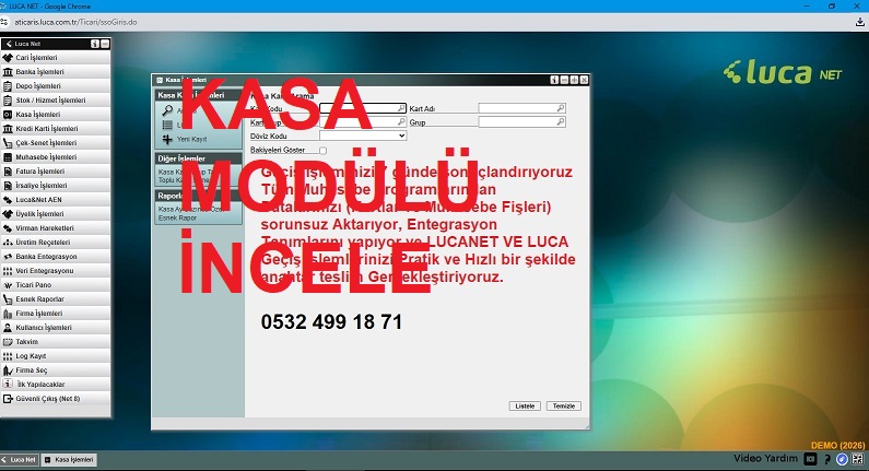 Kasa modülünü incele