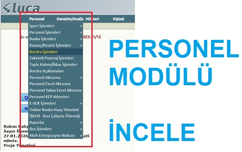 Bordro modülünü incele