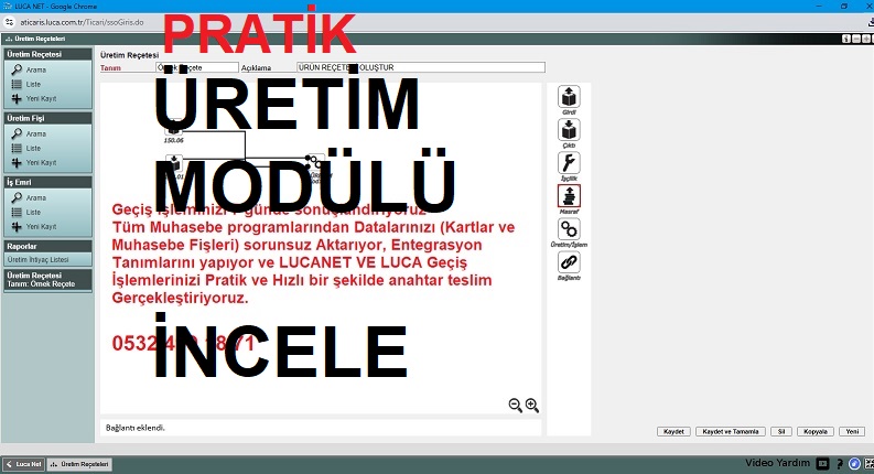 üretim modülünü incele