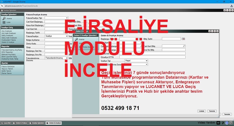 irsaliye modülünü incele